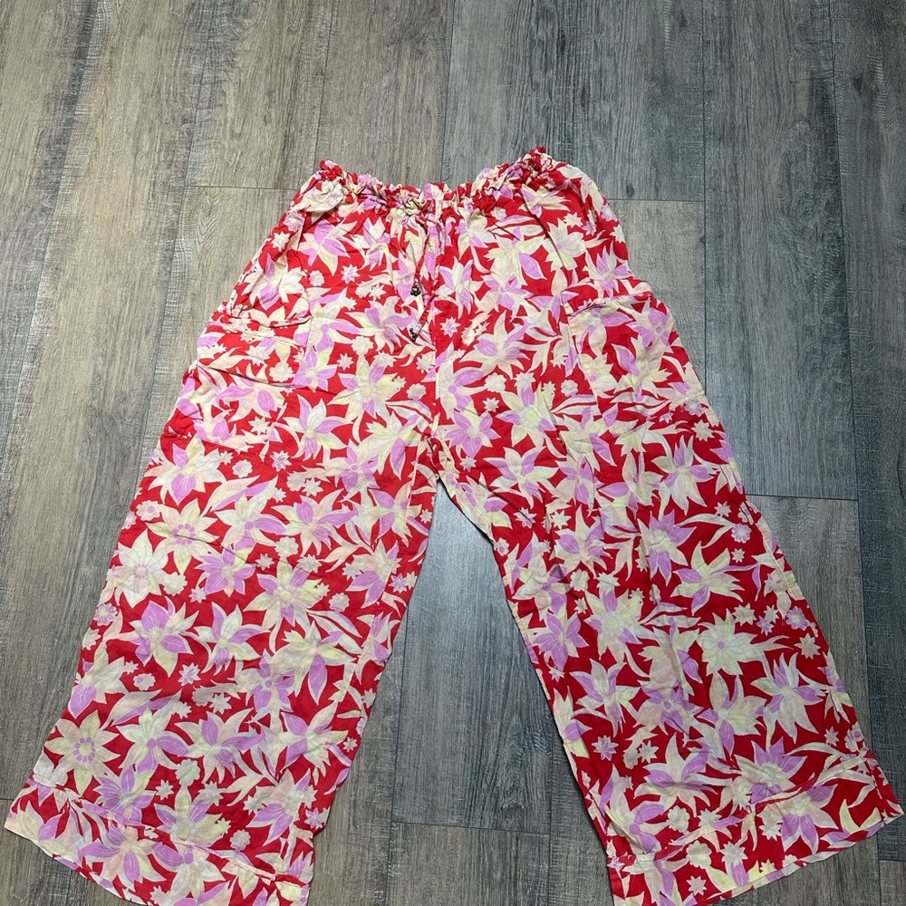 Free people floral wide leg pants